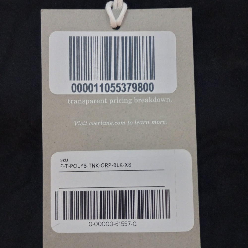 Everlane Womens XS Black Perform Cropped Cami Tank Top Athletic Built in Bra - Picture 4 of 13